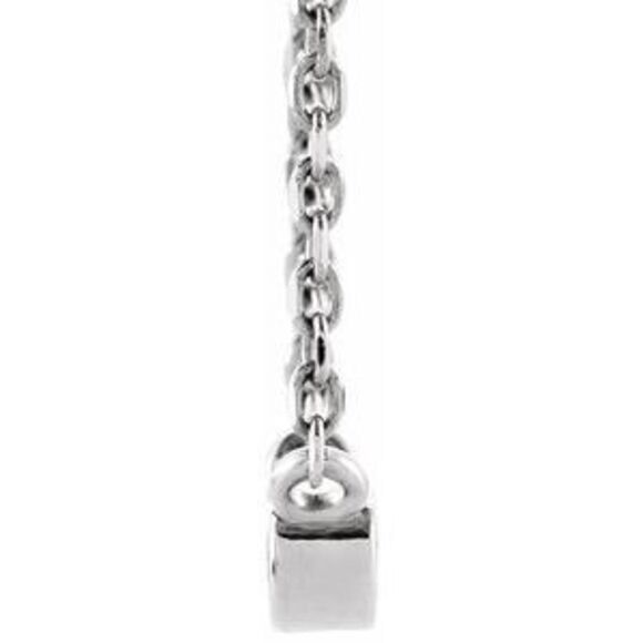 14K White .06 CT Diamond Solitaire 16-18 Necklace